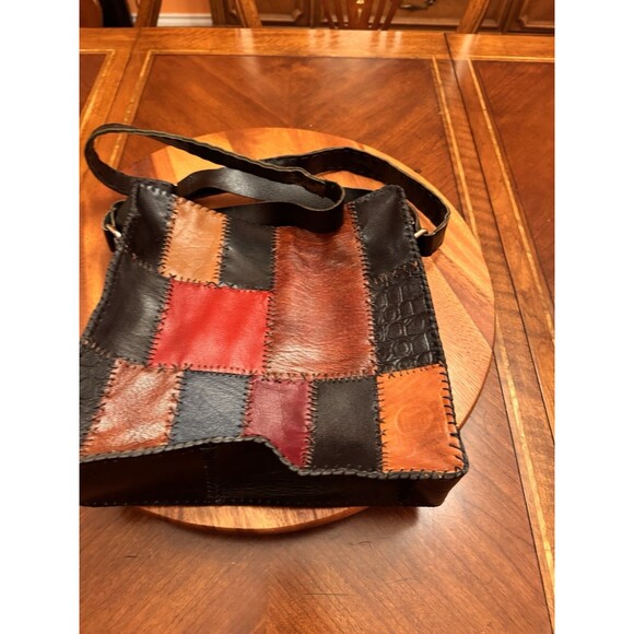 Unbranded Leather Multicolor Patchwork Shoulder Crossbody Bag Purse - Picture 4 of 12